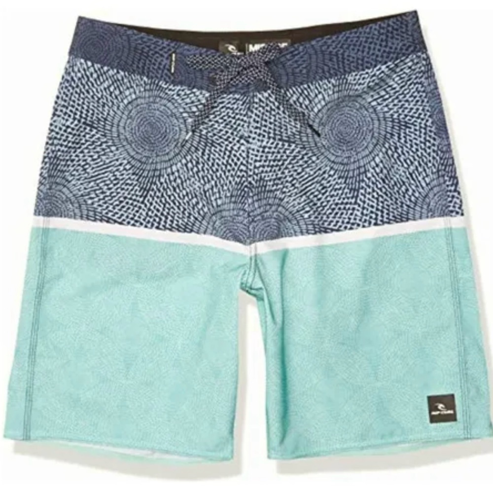 Men's Blue and Aqua Swim Shorts